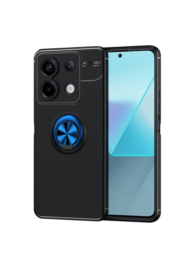 Case Cover For Xiaomi Redmi Note 13 Pro Metal Ring Holder TPU Phone Case Black+Blue