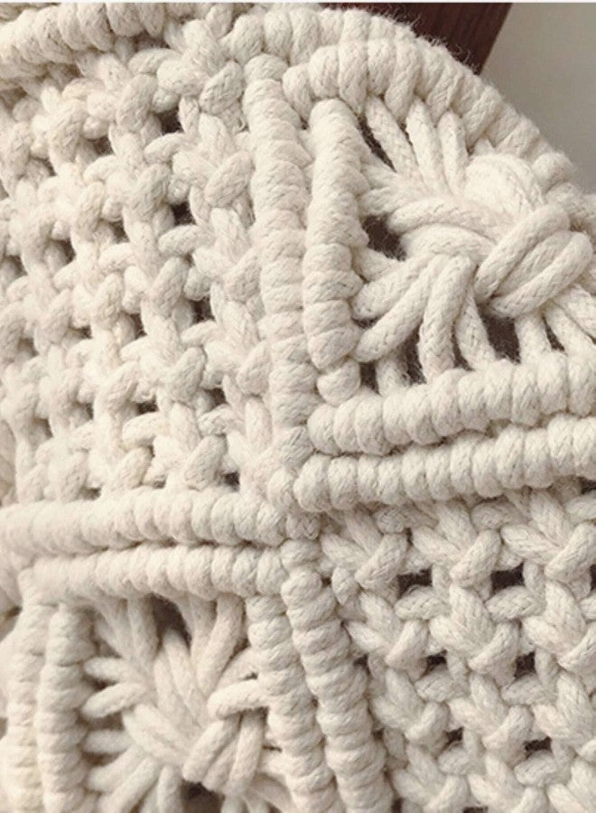 COTTONCUBE Sling bag for Women Handmade Purse for girls crochet macrame fashionable zip Closure Handbag Clutch (White) - Image 4