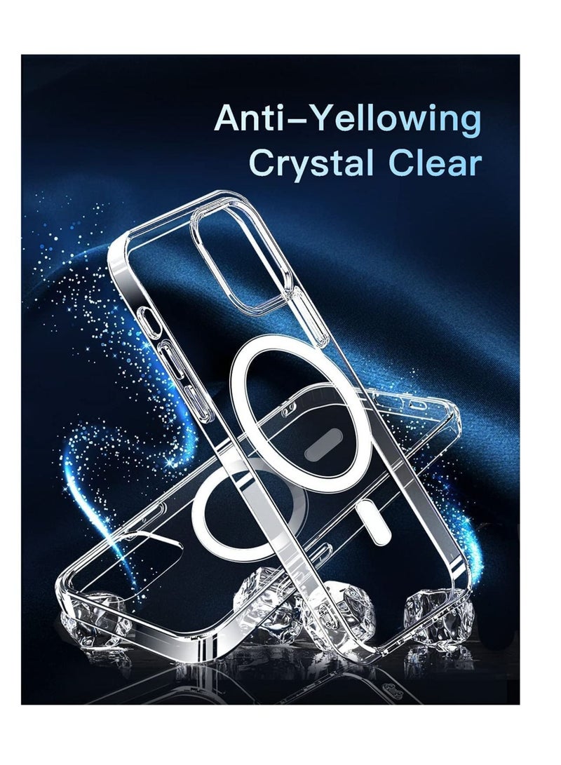 ELTRAZONE Magnetic iPhone 12 Pro Case Clear TPU Transparent with Shock Absorption Proof Anti Scratch Resistant Bumper Protective Crystal Cover - Image 2