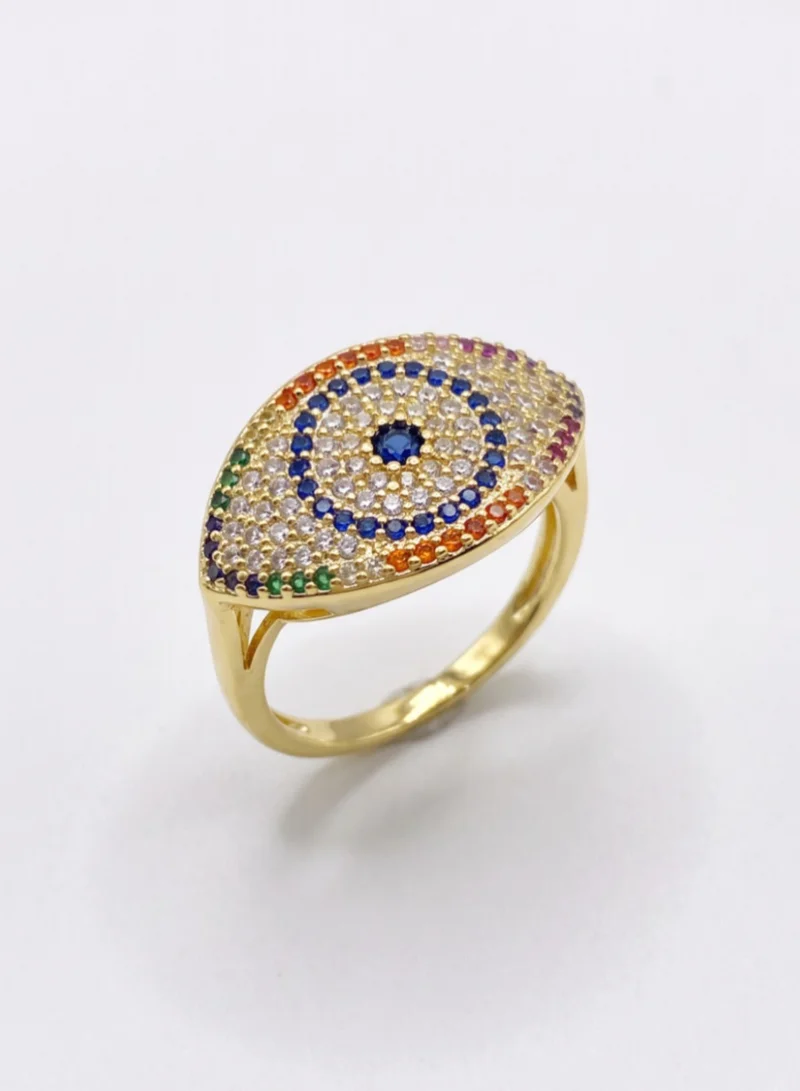 AMIE Dubai  Ring eye w/colorful stones rose gold for Women | Best Price UAE