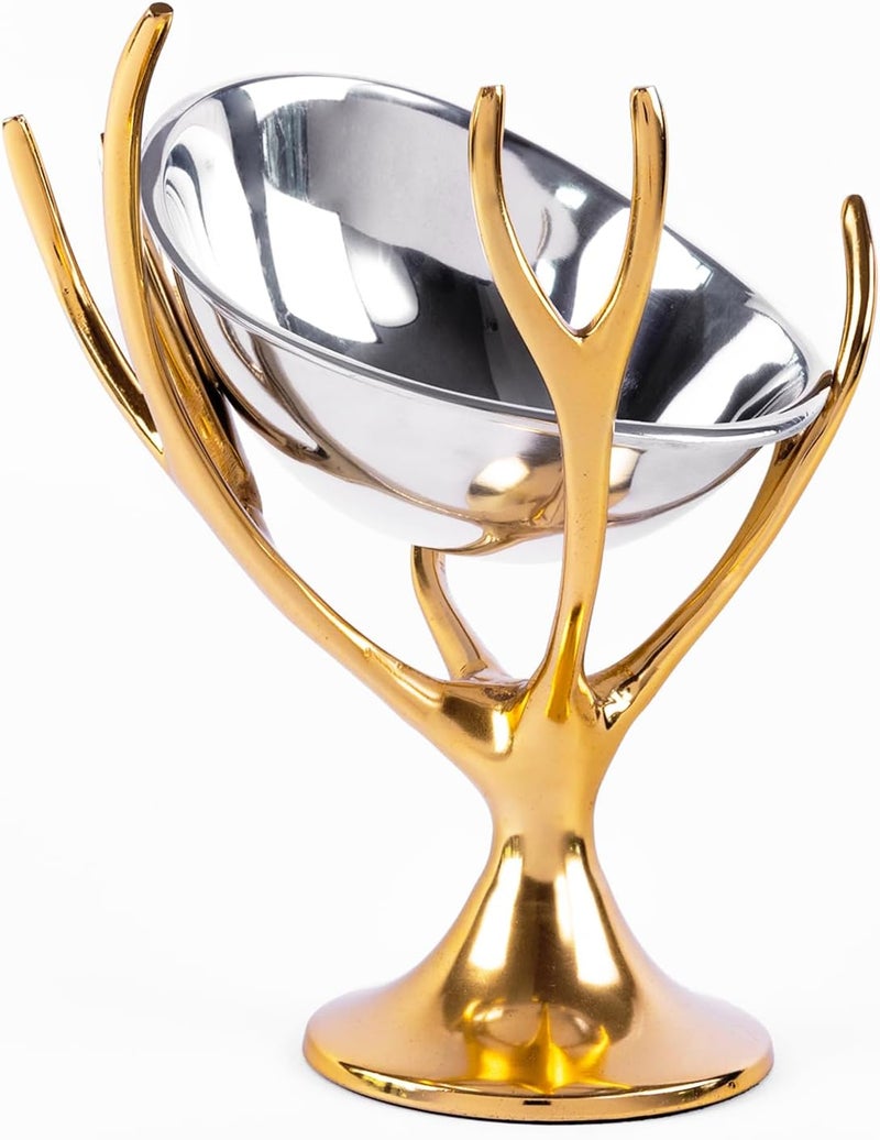 Gute وعاء تقديم مزخرف من النحاس الذهبي مع قاعدة من الألمنيوم لتقديم الفواكه أو كقطعة مركزية على الطاولة أو استخدامها كقطعة ديكور قائمة لحفلات الزفاف 101 × 9 - Image 1