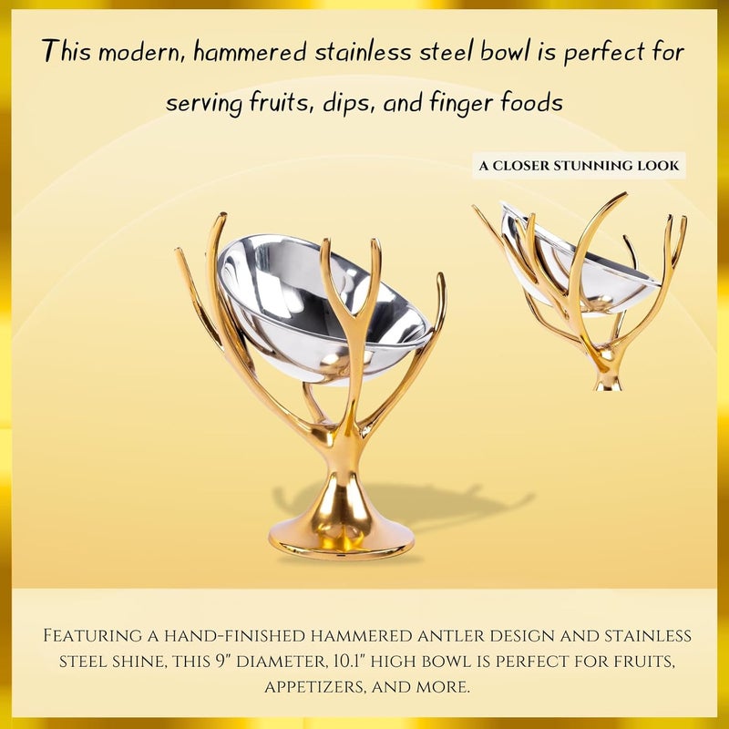 Gute وعاء تقديم مزخرف من النحاس الذهبي مع قاعدة من الألمنيوم لتقديم الفواكه أو كقطعة مركزية على الطاولة أو استخدامها كقطعة ديكور قائمة لحفلات الزفاف 101 × 9 - Image 4