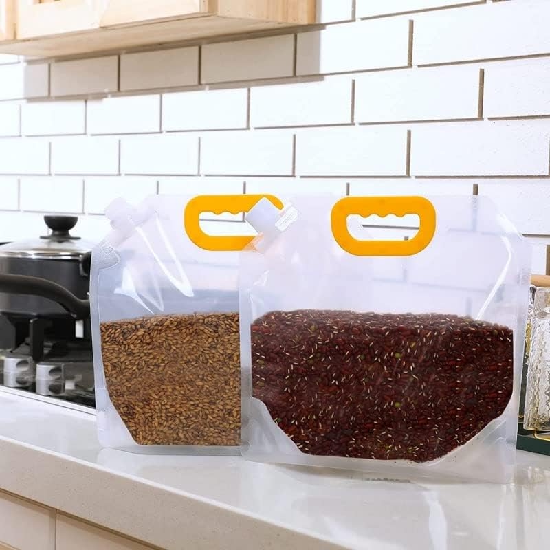 LUIE TEK LIYA LUIE TEK LIYA Reusable Grain Moisture Proof Sealed Bag Grain Storage Tank Grain Rice Food Storage Bag Stand Up Pouch Bags with Portable Handle for Long Term Food Storage Container pack of 5 - Image 2