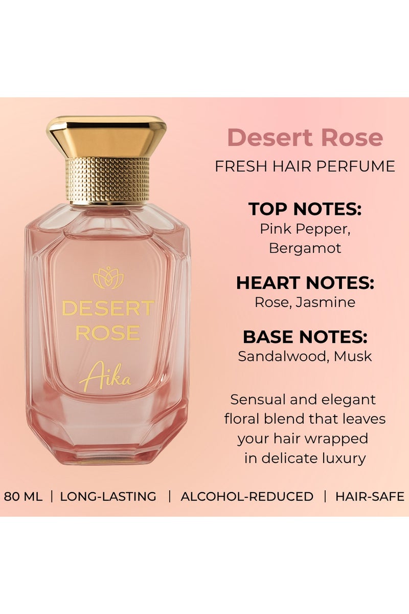 ايكا عطر أيكا 80 مل برائحة ورد الصحراء للنساء، عطر يدوم طويلاً للجسم والشعر، عطر خالٍ من الكحول للنساء بمزيج من زهور ورد الصحراء والفاوانيا والليتشي - Image 4