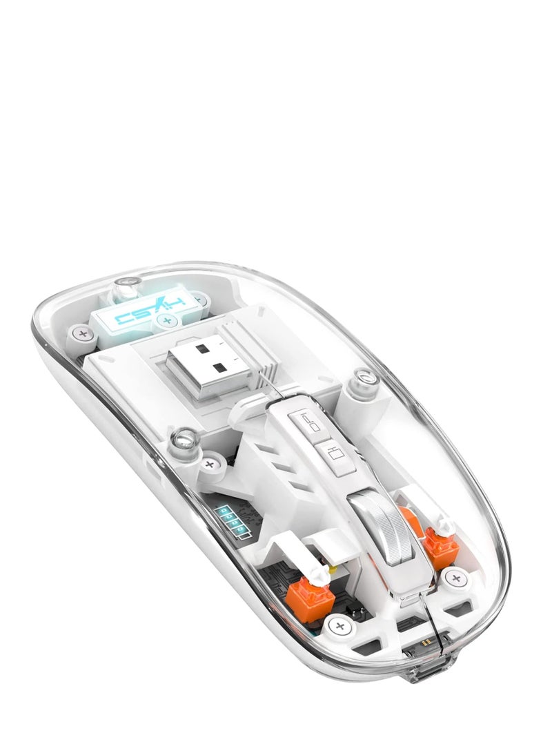 Terabyte Transparent Wireless Mouse 5.1&2.4G Mini Bluetooth Mouse Rechargeable Mute Mouse for Mac,iPad,MacBook,Laptop,PC - Image 1