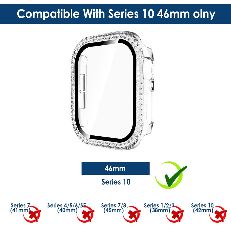 Simpeak 5-Pack Women Bling Screen Protector Case Compatible with Apple Watch 38mm 40mm 41mm 45mm Series 11 42mm 46mm, Screen Case Compatible with iWatch Series 11 10 9 8 7 6 5 4 3 2 1 (46mm) - Image 2