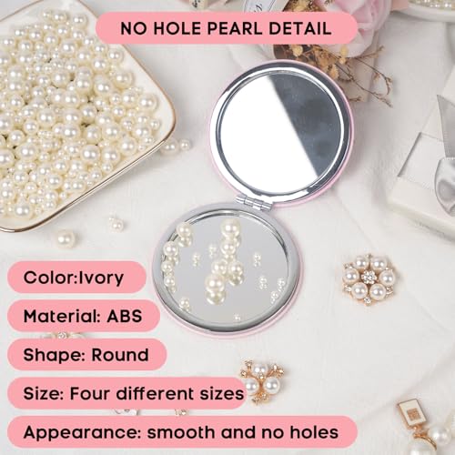 Goensjt 1200pcs 4 Sizes Small ABS Pearl Ivory （No Hole） Elegant Luster, Mini Small Pearls for Crafts, DIY, Vase Filling, Wedding, Birthday Party, Home Decoration (4mm, 6mm, 8mm,10mm) - Image 4