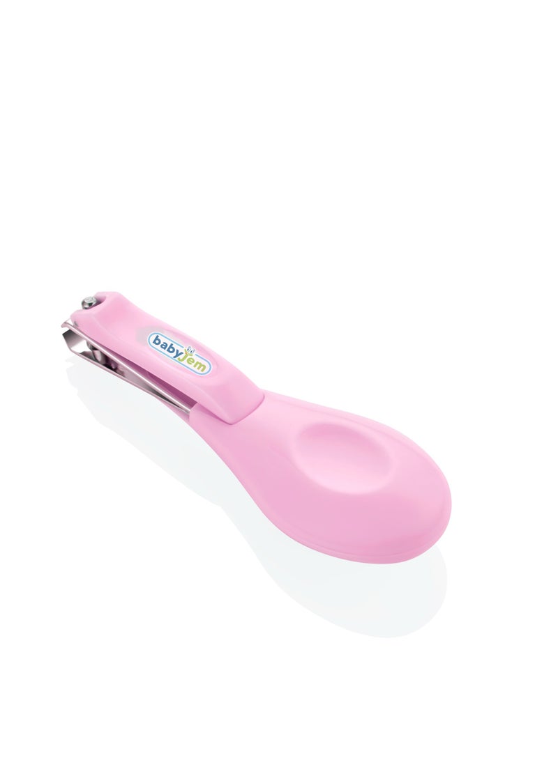 BabyJem مقص أظافر محمول من بيبي جيم للأطفال، أزرق، خالي من BPA، مصنوع من الفولاذ المقاوم للصدأ، بطول آمن، تصميم منحني، سهل الاستخدام، غير سام، صحي، متين، مريح للمواليد الجدد، 0 شهرًا فأكثر، وردي - Image 2