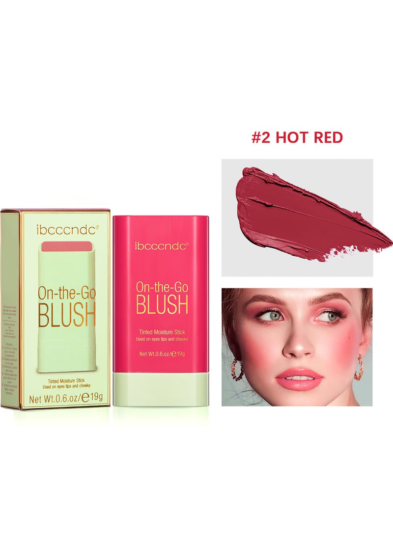 ibcccndc - On-the-Go Blush Stick, Moisturizing Blush Cream, Natural Waterproof Multi-Use Lip Tint and Creamy Blush for Eyes Lips and Cheeks 19G - Image 1