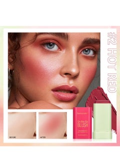 ibcccndc On-the-Go Blush Stick, Moisturizing Blush Cream, Natural Waterproof Multi-Use Lip Tint and Creamy Blush for Eyes Lips and Cheeks 19G  - Image 2