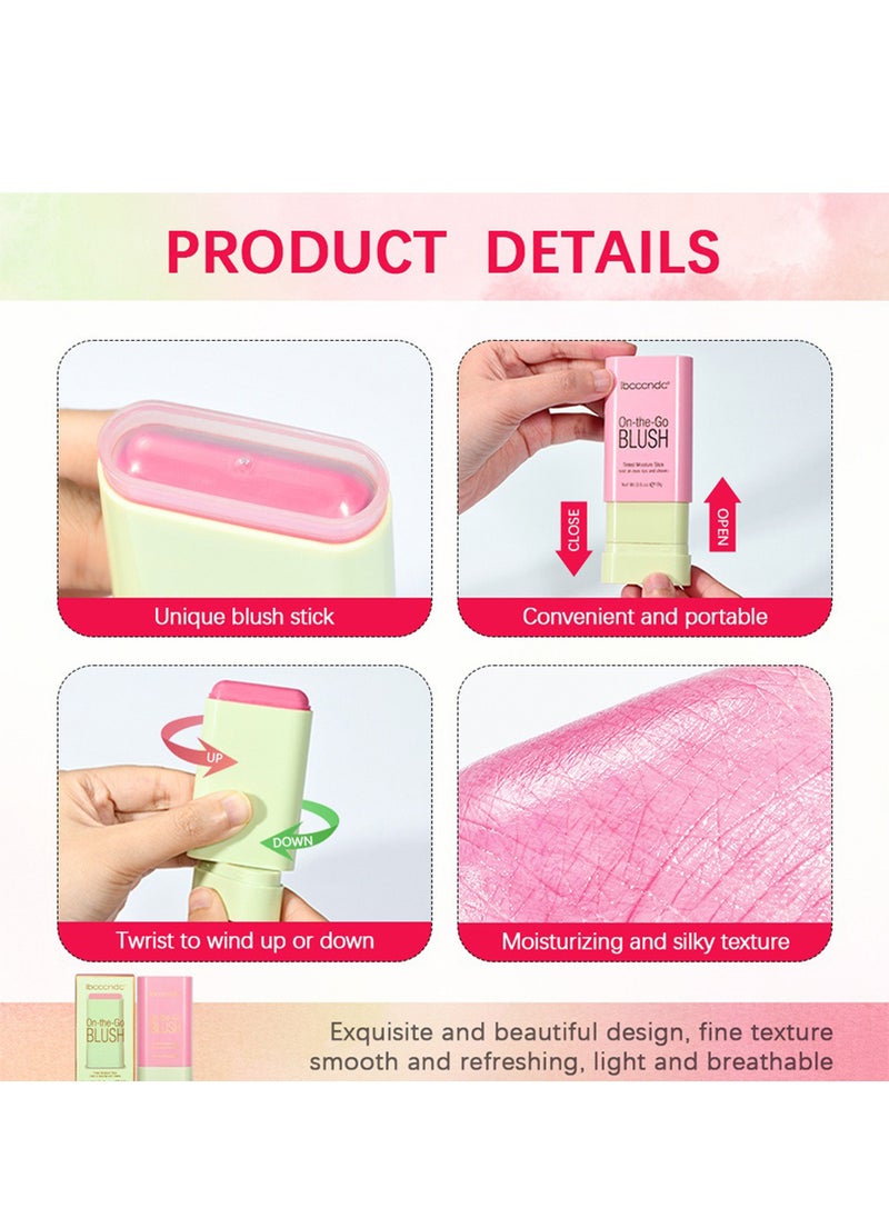 ibcccndc - On-the-Go Blush Stick, Moisturizing Blush Cream, Natural Waterproof Multi-Use Lip Tint and Creamy Blush for Eyes Lips and Cheeks 19G - Image 1