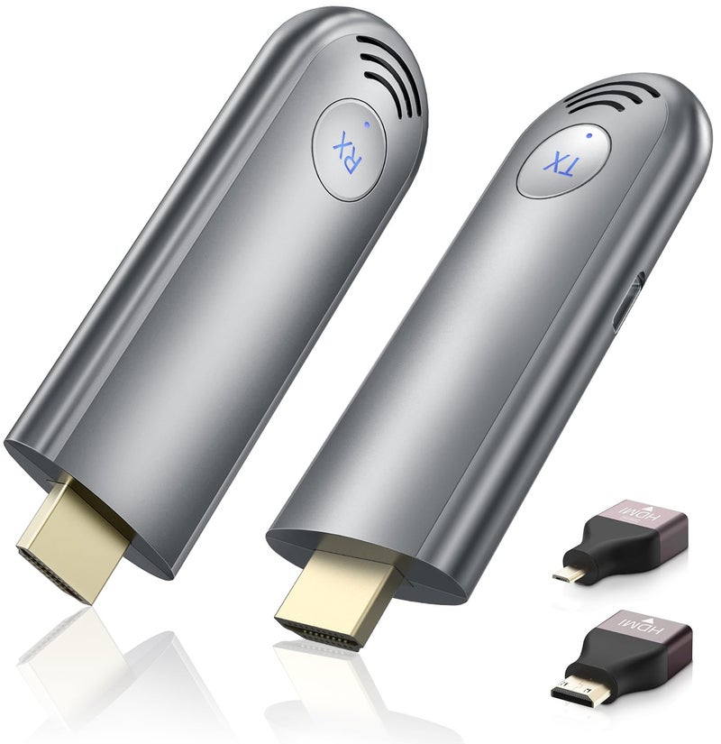 TPUFO Wireless HDMI Transmitter and Receiver, Plug & Play Portable 2.4G/5G Wireless HDMI Extender Kit for Streaming Video and Audio to Monitor from Laptop/PC/TV Box/Projector, Grey - Image 1