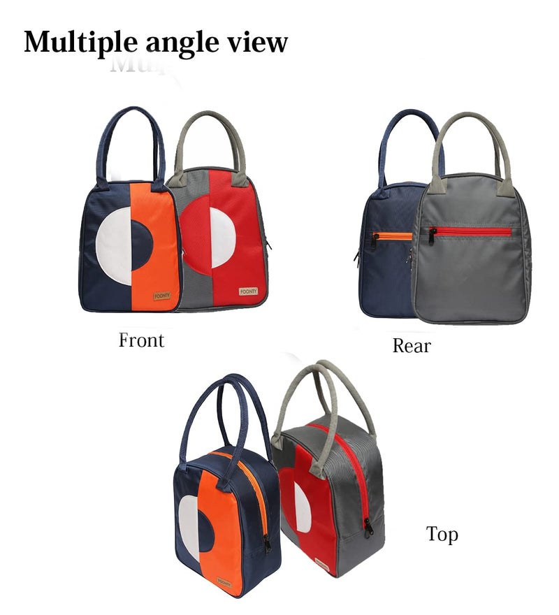 FOONTY Polyester Waterproof Lunch Bag for Men and Women(with Bottle Holder,Multicolor,9027C), 8 Litre - Image 2