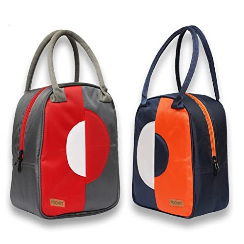 FOONTY Polyester Waterproof Lunch Bag for Men and Women(with Bottle Holder,Multicolor,9027C), 8 Litre - Image 1