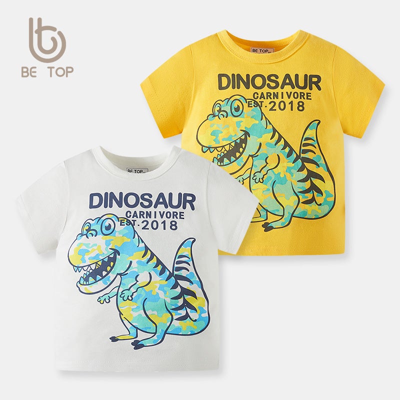 Pure Cotton Kidsren'S Short-Sleeved T-Shirt Boys 2025 Summer Thin Baby Round Neck Half-Sleeved Kidsren'S Clothing Dropshipping - Image 2