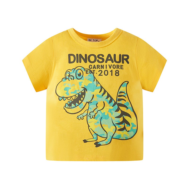 Pure Cotton Kidsren'S Short-Sleeved T-Shirt Boys 2025 Summer Thin Baby Round Neck Half-Sleeved Kidsren'S Clothing Dropshipping - Image 1