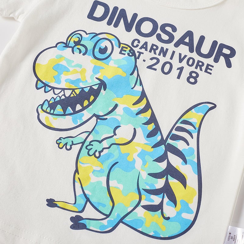 Pure Cotton Kidsren'S Short-Sleeved T-Shirt Boys 2025 Summer Thin Baby Round Neck Half-Sleeved Kidsren'S Clothing Dropshipping - Image 4