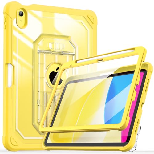 Cantis Case for iPad A16 11 Inch 2025 iPad 10th Generation 2022 109 inch with Screen Protector Pencil Holder 11th Generation Case with Larger Stable Stand ClearYellow - Image 1