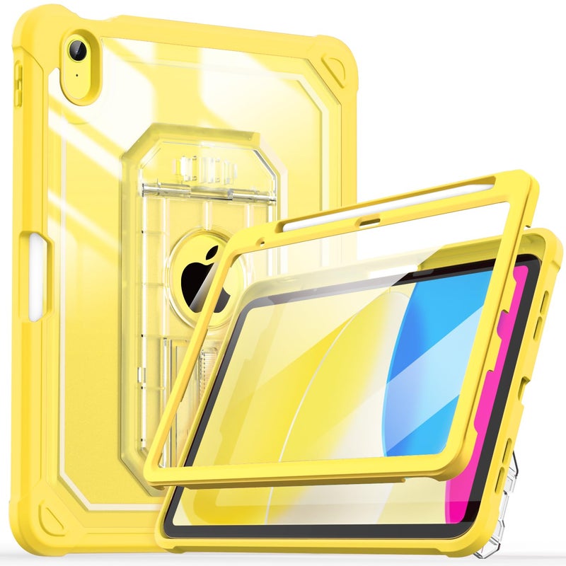 Cantis Case for iPad A16 11 Inch 2025 iPad 10th Generation 2022 109 inch with Screen Protector Pencil Holder 11th Generation Case with Larger Stable Stand ClearYellow - Image 2
