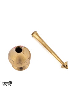 Saubhagya Saubhagya Pure Brass Gulab Pash Rose Water Holy Water and Perfume Sprinklers Gangajal Spray Bottle for PoojaPuja Mandir Temple Gold 10 inches 2 Piece  - Image 5