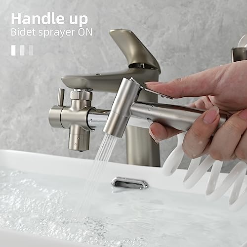 Tecmolog Sink Diverter Brass Faucet Diverter Valve 22mm 3 Way Tap Splitter for Bathroom and Kitchen Faucet Brushed Nickel, SBA021CNA - Image 4