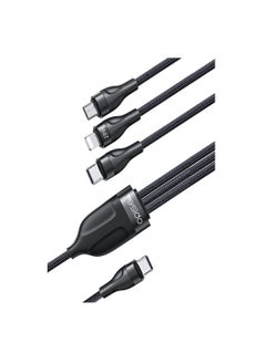 CA89 3 In 1 Cable 3.5A USB-C PD 20W Fast Charger (Type-C / Micro / Lightning) Black