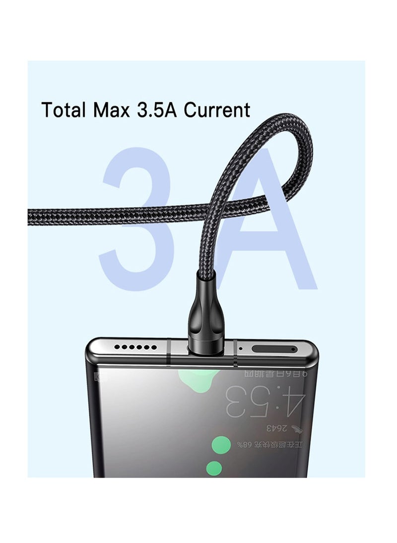 Yesido - CA89 3 In 1 Cable 3.5A USB-C PD 20W Fast Charger (Type-C / Micro / Lightning) Black - Image 1