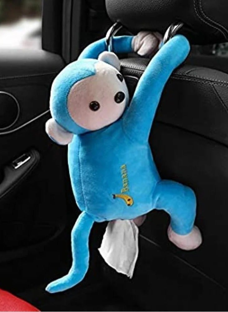 SFMW Car Tissue Box in The Shape of a Light Blue Monkey Doll - Image 1