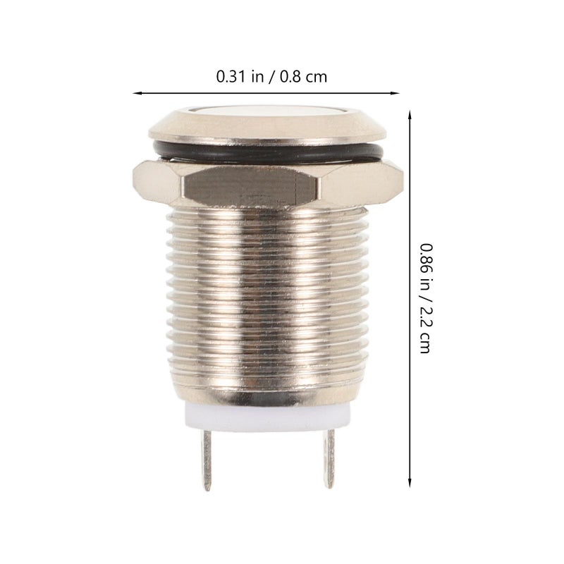 2Pcs Universal Wired Doorbell Button 12mm Self Reset With LED Light Easy Install - Image 3
