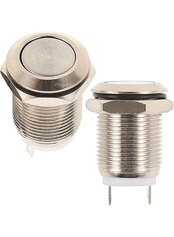 2Pcs Universal Wired Doorbell Button 12mm Self Reset With LED Light Easy Install - Image 1