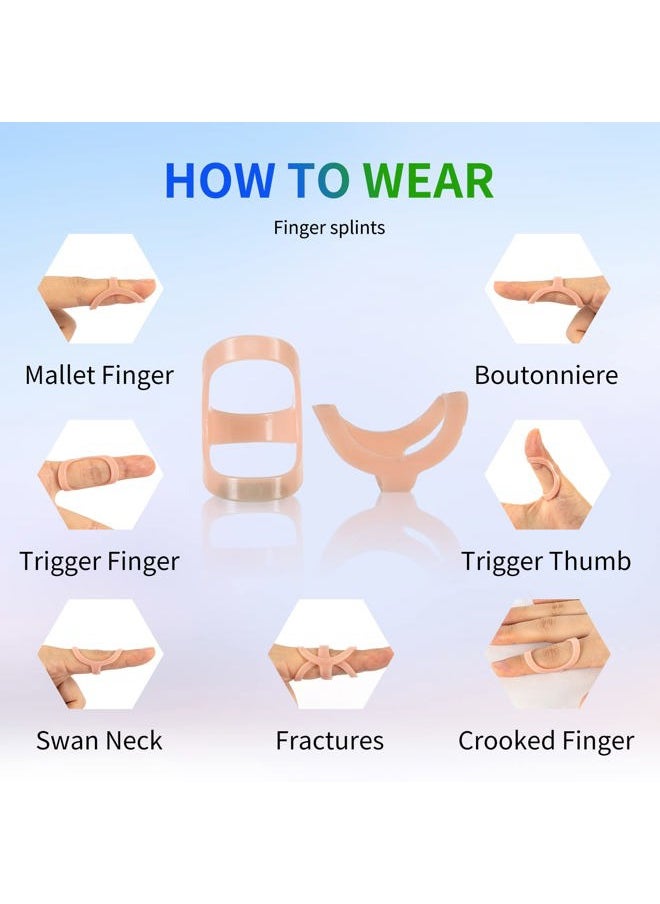 GHORTHOUD 14 Pcs Finger Splints - Finger Splint Sizing Kit for Arthritis, Mallet Finger - Thumb Splint, Trigger Finger Splint For Thumb, Middle, Pinky or Ring Finger (A Complete Kit (Sizes 2~15))  - Image 3
