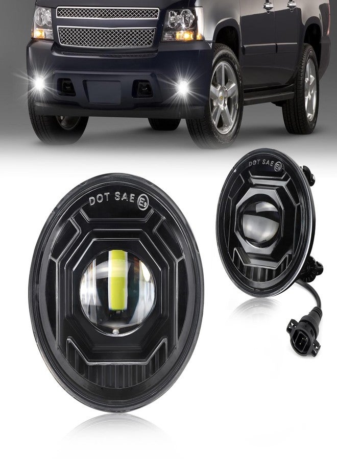 OPP ULITE Led Fog light for Chevy Avalanche 2007-2013,Suburban 2500 07-13,Suburban 1500 07-14,Tahoe 07-14,Silverado 2500 15-18,Silverado 3500 15-17,Camaro 10-13,Sierra 2500 15-18 Cool White 6500K 40W, 2PC Pack - Image 1