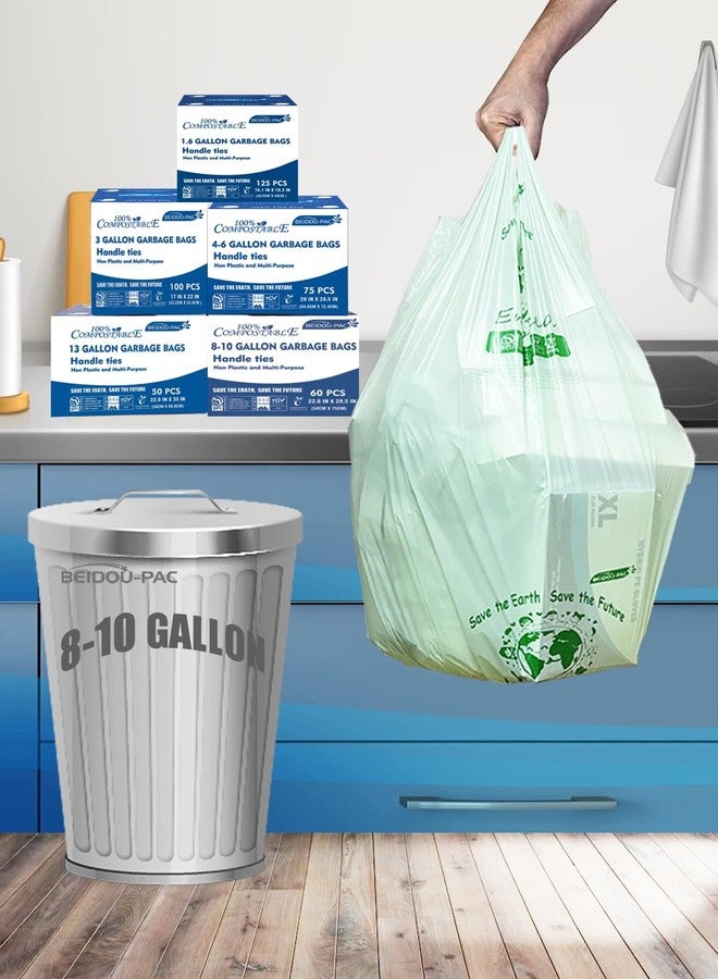BEIDOU-PAC 8-10 Gallon Compostable Trash Bags, 60 Count - Kitchen & Food Scrap Waste Bags, Sturdy & Biodegradable, ASTM D6400, US BPI Certified - Image 5