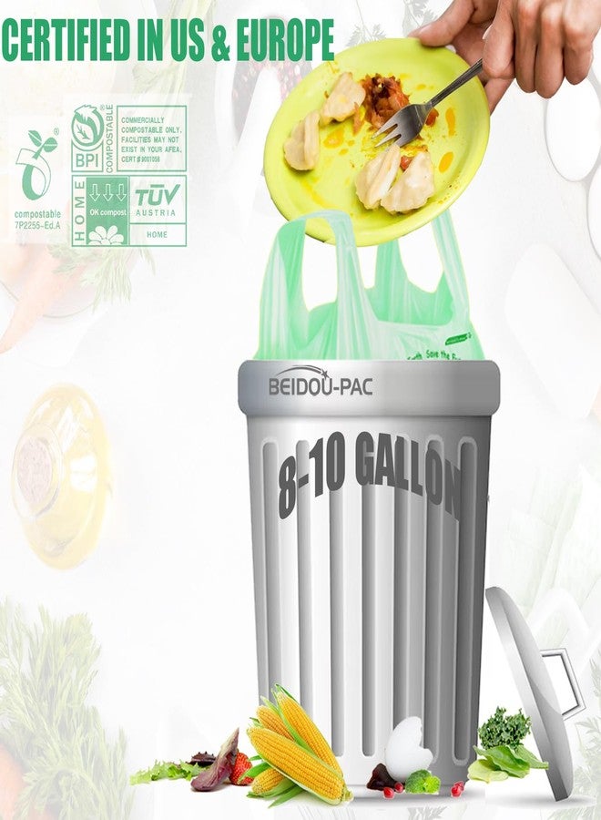 BEIDOU-PAC 8-10 Gallon Compostable Trash Bags, 60 Count - Kitchen & Food Scrap Waste Bags, Sturdy & Biodegradable, ASTM D6400, US BPI Certified - Image 4