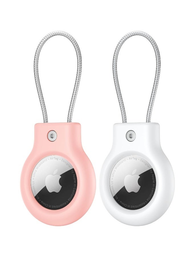 2 Pack Case for AirTag, Anti-Lost Air Tag Lock Case Airtag Keychain Holder for Luggage, Bag, Pet, Key, Backpack - Image 1