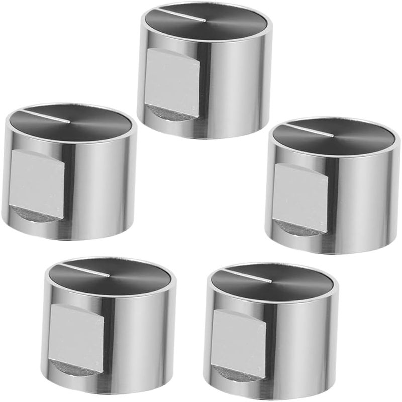 5Pcs Stainless Steel Gas Stove Knobs Replacement With Safety Locks Easy Install - Image 1