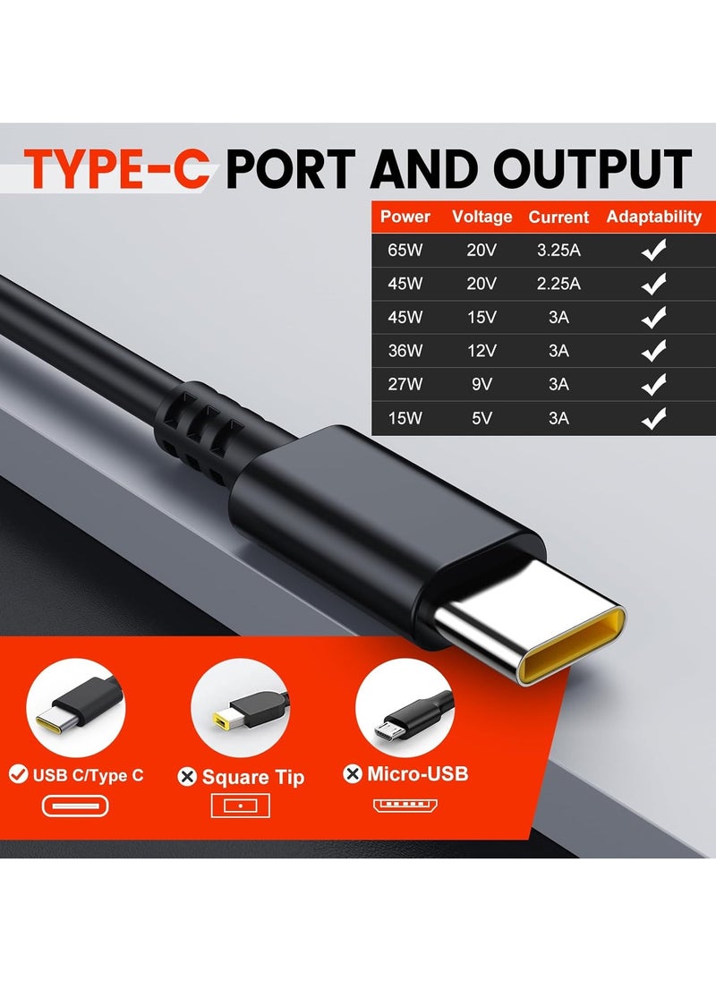FIRST PRO - 65W USB C Power adapter compatible With Lenovo Think Pad Yoga, HP chrome book, Dell XPS, ASUS, Acer, HUAWEI, Xiaomi, Samsung and more Type C Devices PD wall Laptop Power supply Type C Charger - Image 1