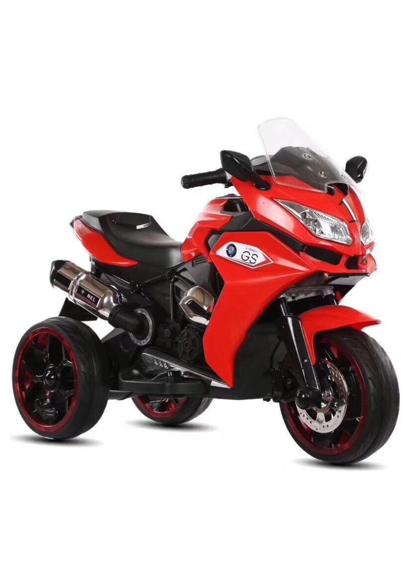 Electric Ride-On Motorcycle for Kids | 3-Wheel Design, LED Lights, Music & High-Capacity Battery | Safe Outdoor Toy Gift | Red - Image 1