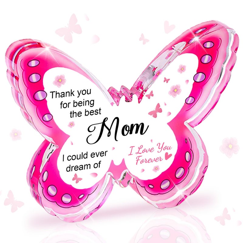 ilifemate Gifts for Mom, Mom Christmas Gifts, Gifts for Mom from Daughter, Son - Acrylic Butterfly Plaque Mother Gifts 4.3 × 3.3 × 0.5 in, Thanksgiving Christmas Gifts for Mom, Presents for Mom, Best Mom Gifts - Image 1
