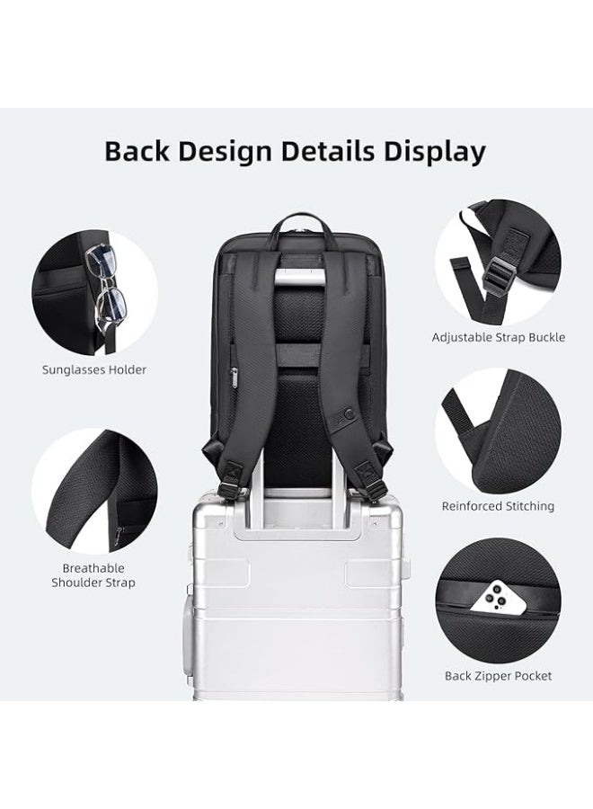 أركتيك هانتر حقيبة ظهر مكتب Arctic Hunter بسعة 25 لترًا قابلة للتوسيع للكمبيوتر المحمول للرجال والنساء، مقاومة للماء مقاس 15.6 بوصة، تصميم أنيق وراحة مريحة للعمل والجامعة والاستخدام التجاري - Image 4