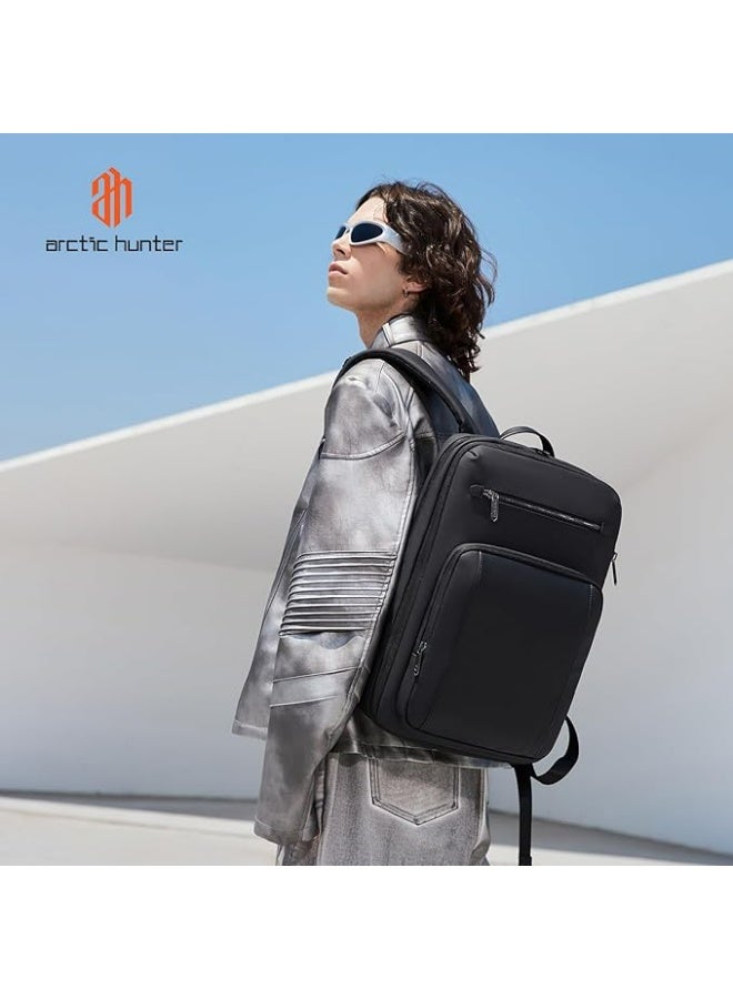 أركتيك هانتر حقيبة ظهر مكتب Arctic Hunter بسعة 25 لترًا قابلة للتوسيع للكمبيوتر المحمول للرجال والنساء، مقاومة للماء مقاس 15.6 بوصة، تصميم أنيق وراحة مريحة للعمل والجامعة والاستخدام التجاري - Image 5