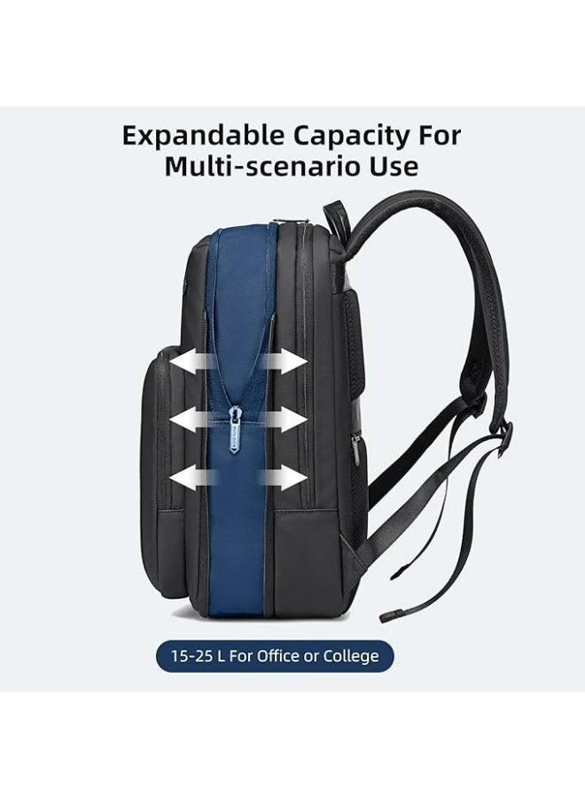 أركتيك هانتر حقيبة ظهر مكتب Arctic Hunter بسعة 25 لترًا قابلة للتوسيع للكمبيوتر المحمول للرجال والنساء، مقاومة للماء مقاس 15.6 بوصة، تصميم أنيق وراحة مريحة للعمل والجامعة والاستخدام التجاري - Image 2