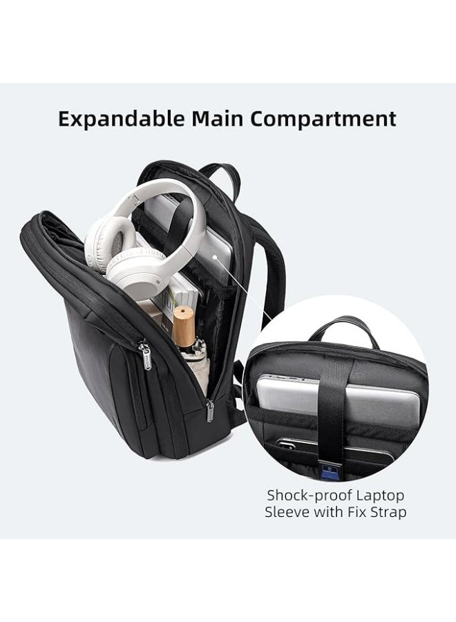 أركتيك هانتر حقيبة ظهر مكتب Arctic Hunter بسعة 25 لترًا قابلة للتوسيع للكمبيوتر المحمول للرجال والنساء، مقاومة للماء مقاس 15.6 بوصة، تصميم أنيق وراحة مريحة للعمل والجامعة والاستخدام التجاري - Image 3