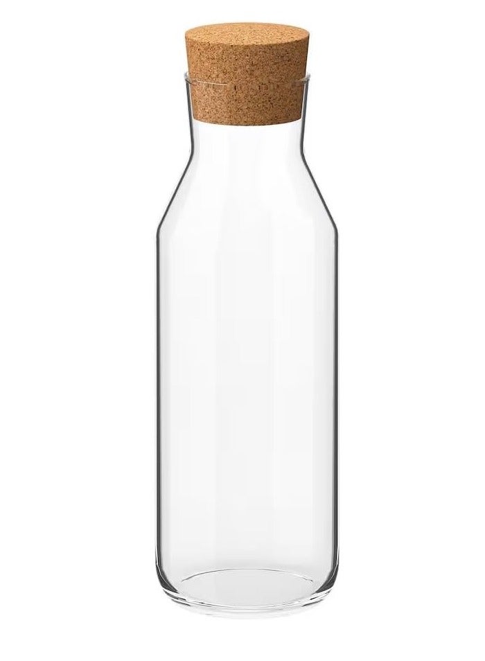 Glass jug with clear cork stopper 
