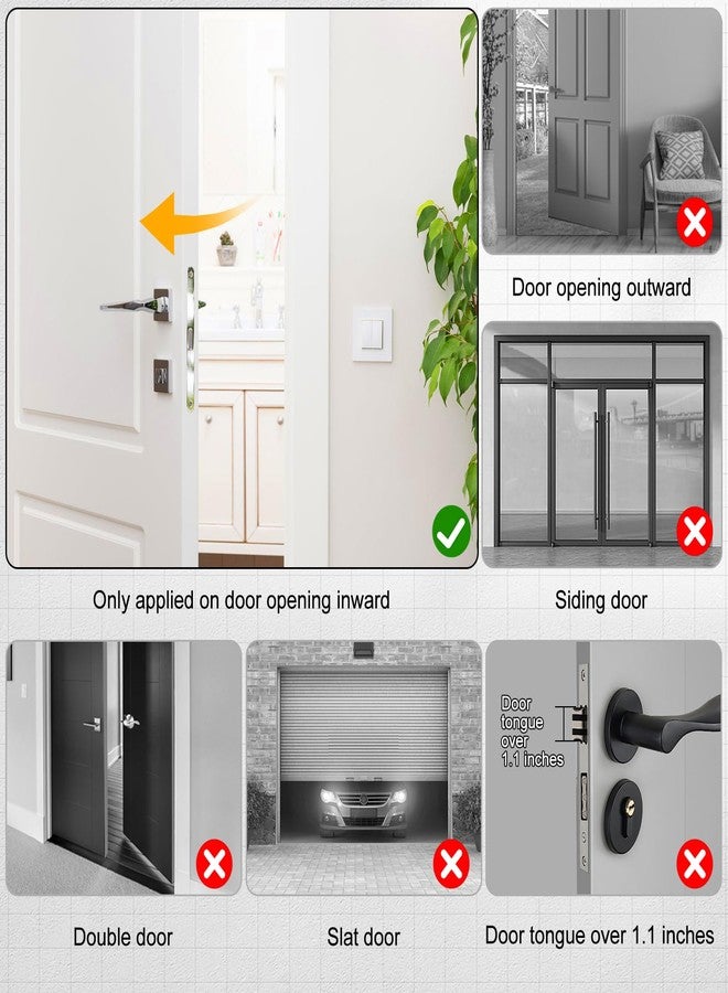 Rerishom Portable Door Lock & Alarm Set, Dual Protection for Privacy and Safety, Home, Travel, Hotel, Apartment, College, Black, Touch Control, 120dB Siren - Image 5