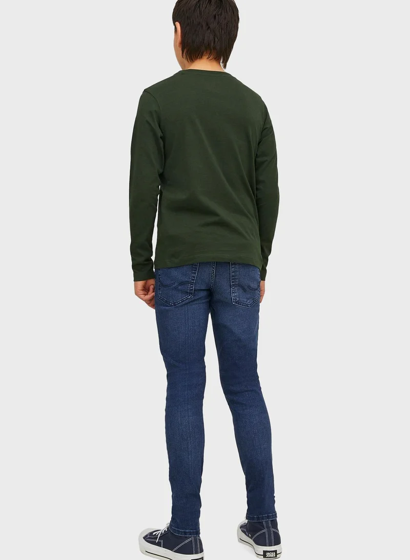Jack & Jones Junior Youth Mid Wash Slim Fit Jeans