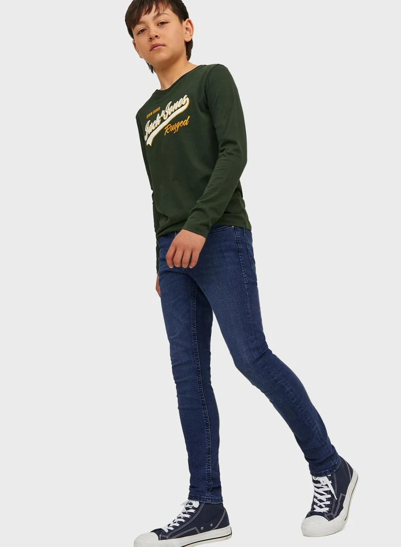 Jack & Jones Junior Youth Mid Wash Slim Fit Jeans