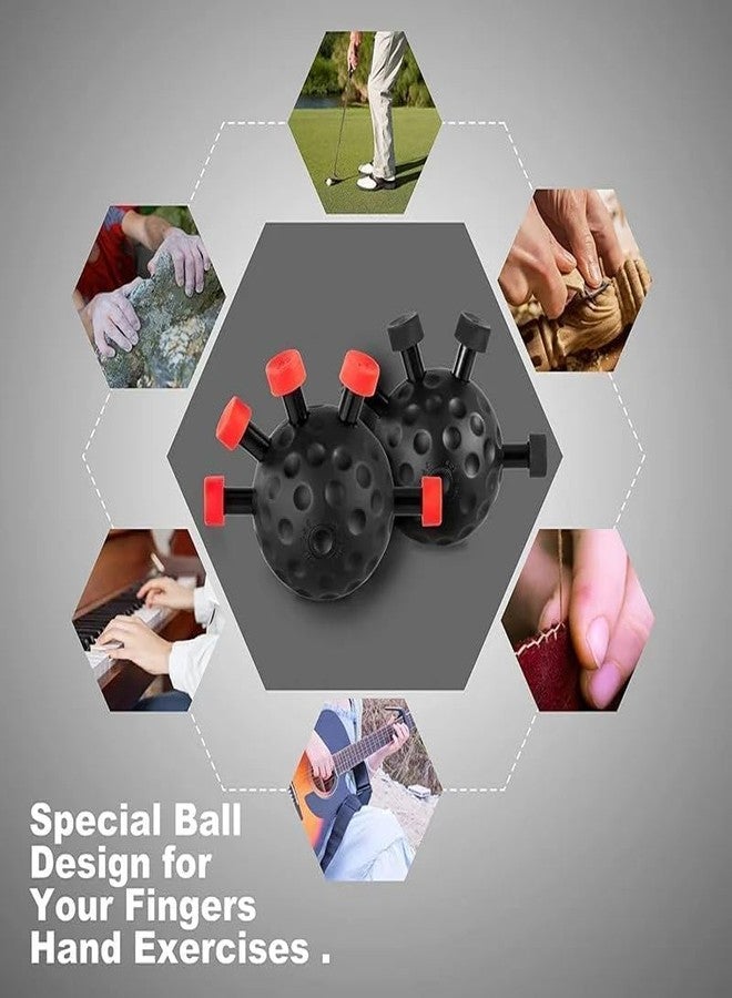 Specmart جهاز تقوية قبضة اليد، جهاز تمرين الأصابع الأمثل، كرة تمارين لتقوية اليد، كرات يدوية، معدات تمارين للرجال والنساء (أسود) - Image 2