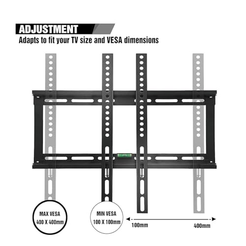 Gadget Wagon Gadget-Wagon 32-55 Inches(81-139.7cm) Fixed LED LCD Plasma Wall Mount Bracket with Heavy-Duty Max VESA 400 x 400 30 Kg Weight Capacity - Image 5
