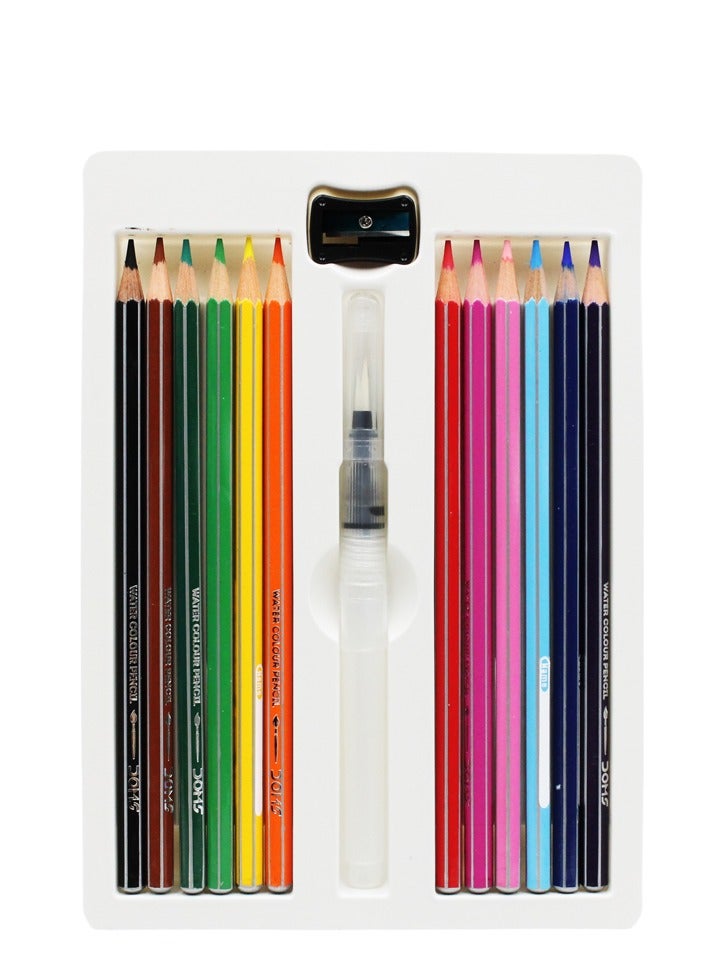DOMS 12-Piece Watercolour Pencil With Water Brush - Image 2